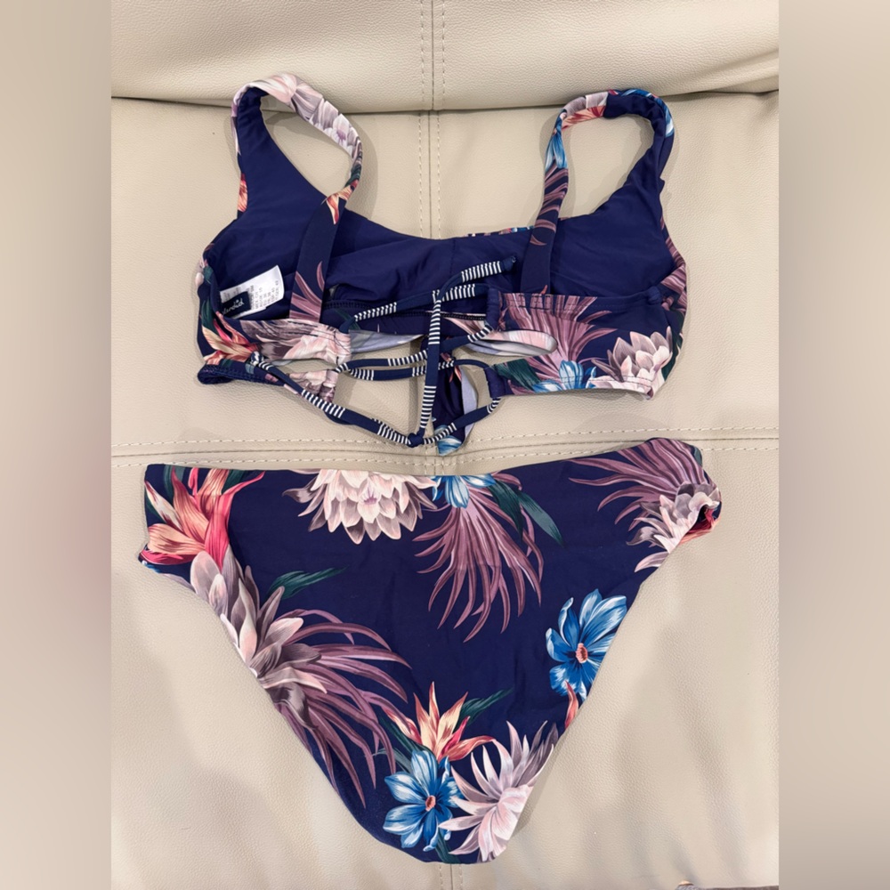 Splendid Floral Bikini Set - Navy and Multicolor